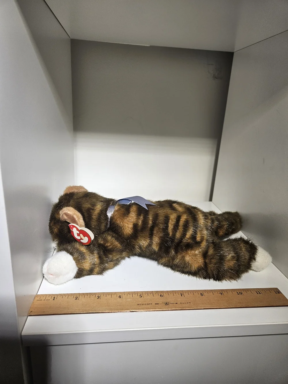 Vtg TY The brown Striped Tabby Cat Plush - Picture 4 of 5